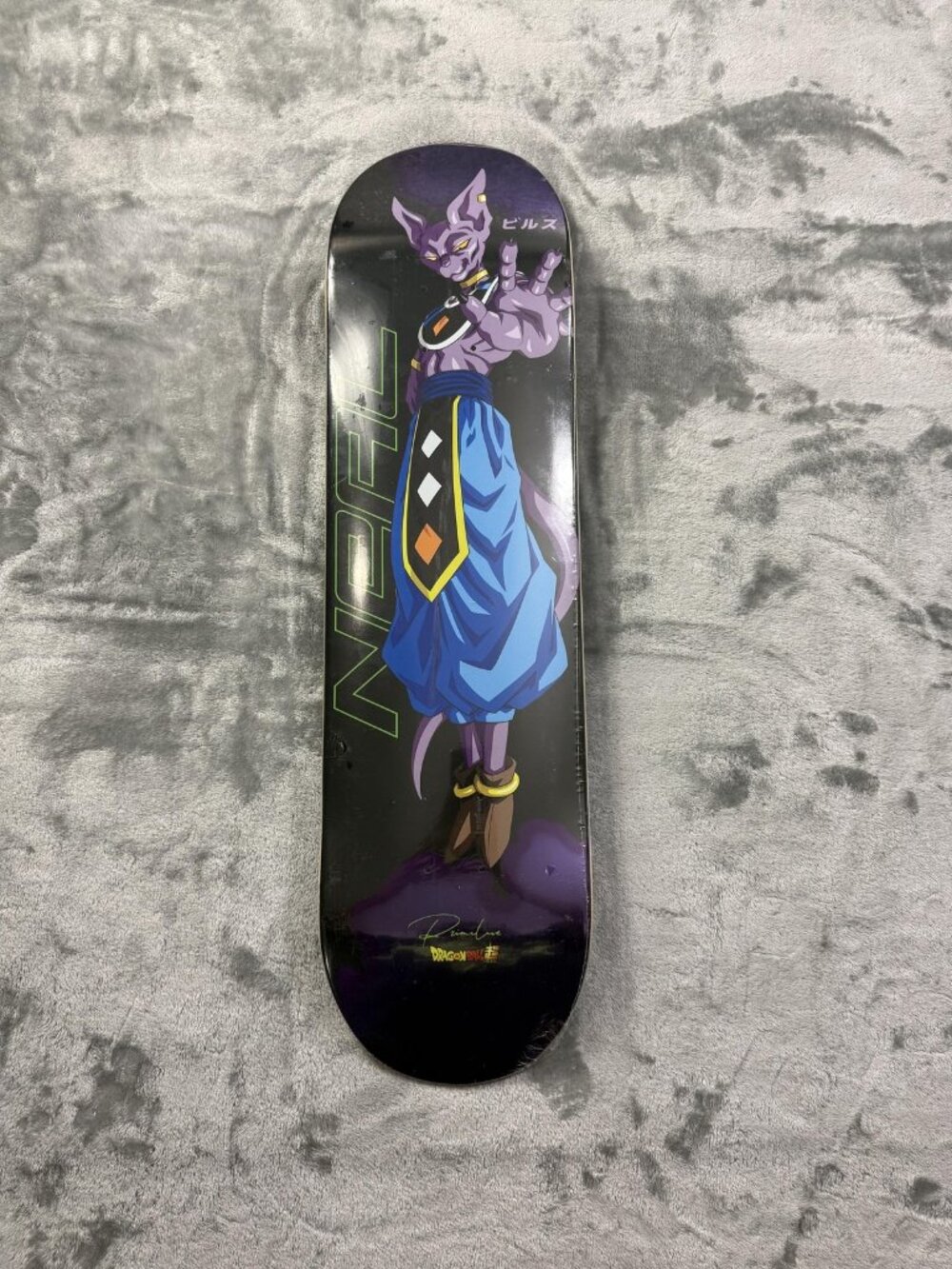 New Primitive Dragon Ball Super Robert Neal Beerus Skateboard Deck 8.25 Purple